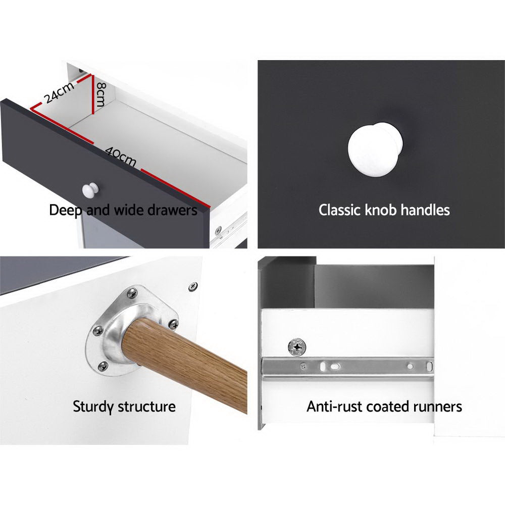 Artiss 5 Chest of Drawers - BONDS White-Furniture > Living Room-PEROZ Accessories