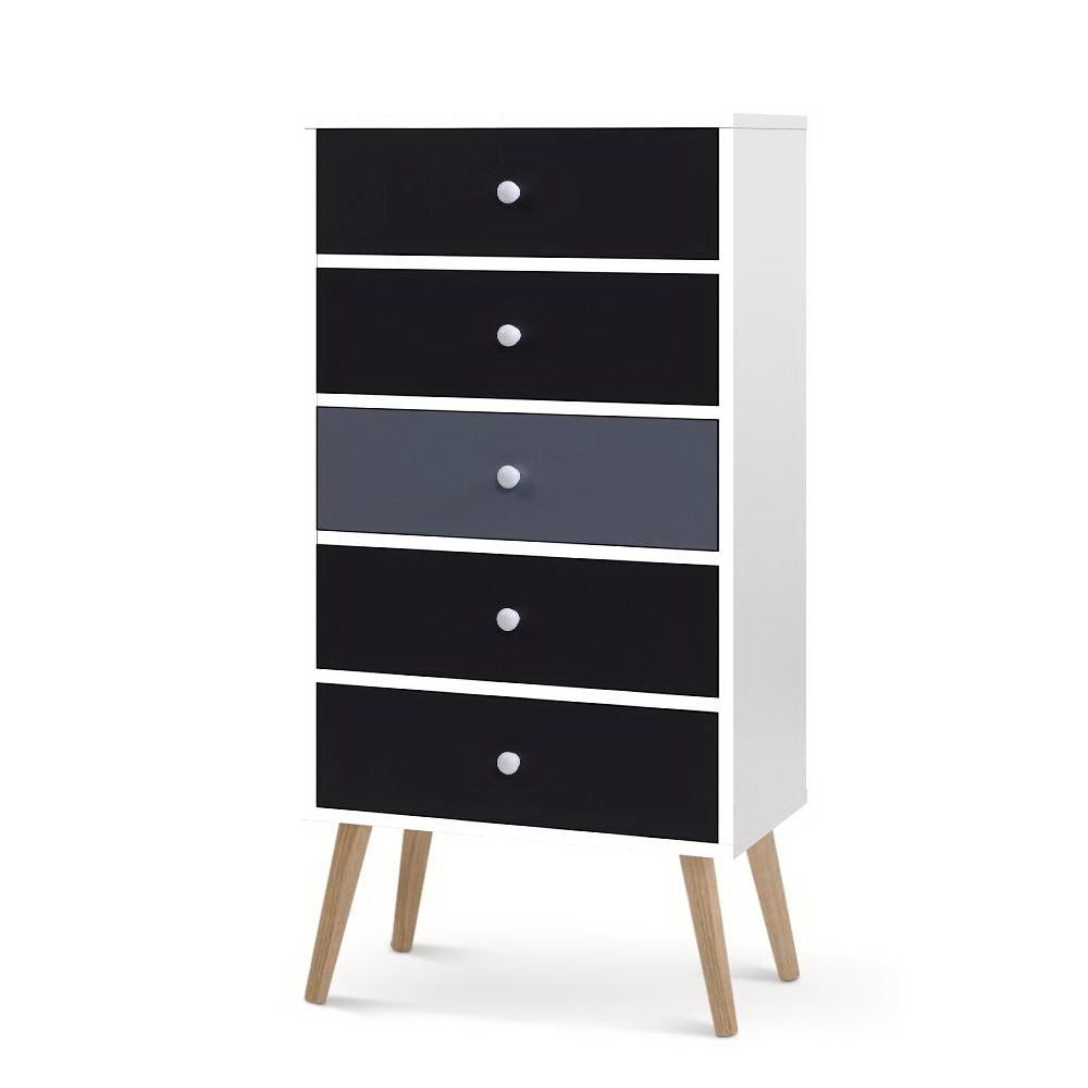 Artiss 5 Chest of Drawers - BONDS White-Furniture > Living Room-PEROZ Accessories