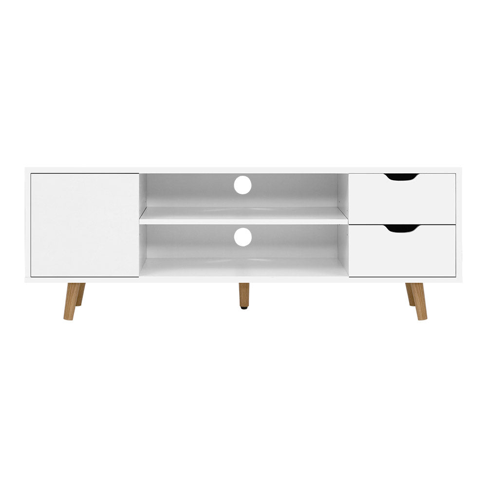 Artiss TV Cabinet Entertainment Unit Stand Wooden Scandinavian 120cm White-Entertainment Units-PEROZ Accessories