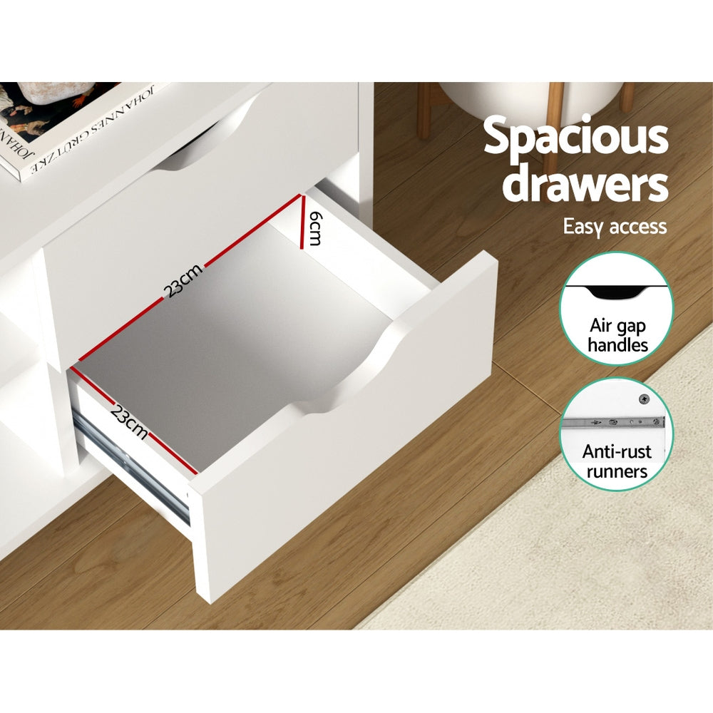 Artiss TV Cabinet Entertainment Unit Stand Wooden Scandinavian 120cm White-Entertainment Units-PEROZ Accessories