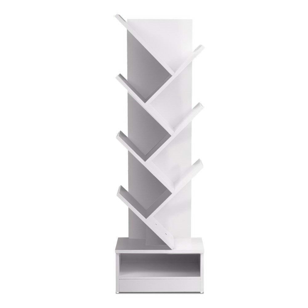 Artiss Tree Bookshelf 7 Tiers - ECHO White-Bookcases & Shelves-PEROZ Accessories