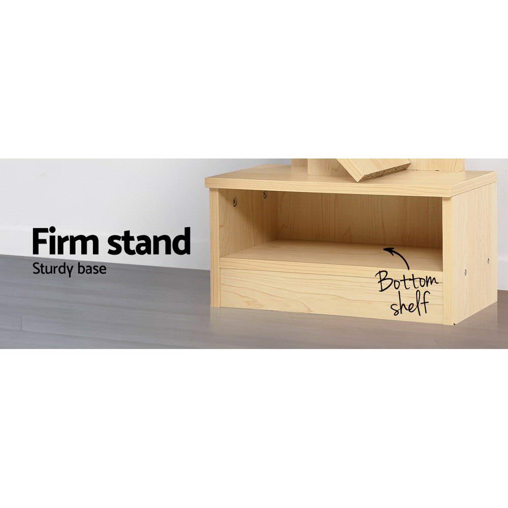 Artiss Tree Bookshelf 9 Tiers - ECHO Oak-Bookcases & Shelves-PEROZ Accessories