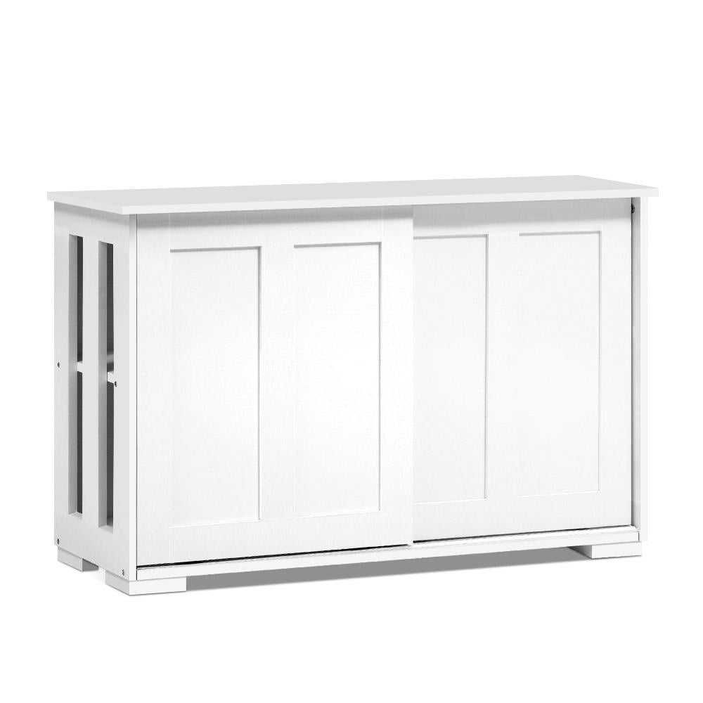 Artiss Buffet Sideboard Sliding Doors - SERA White-Furniture > Living Room-PEROZ Accessories