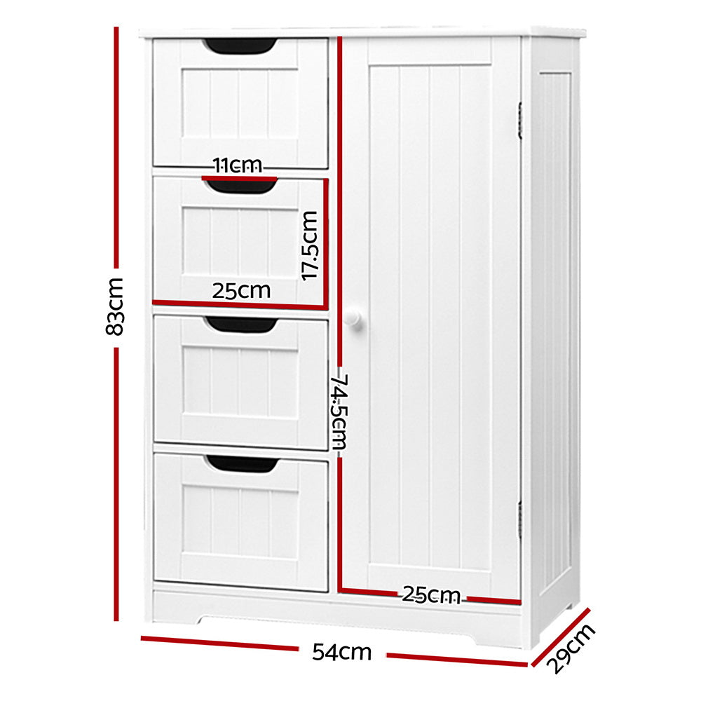 Artiss Bathroom Cabinet Storage Drawers White-Bathroom Storage-PEROZ Accessories