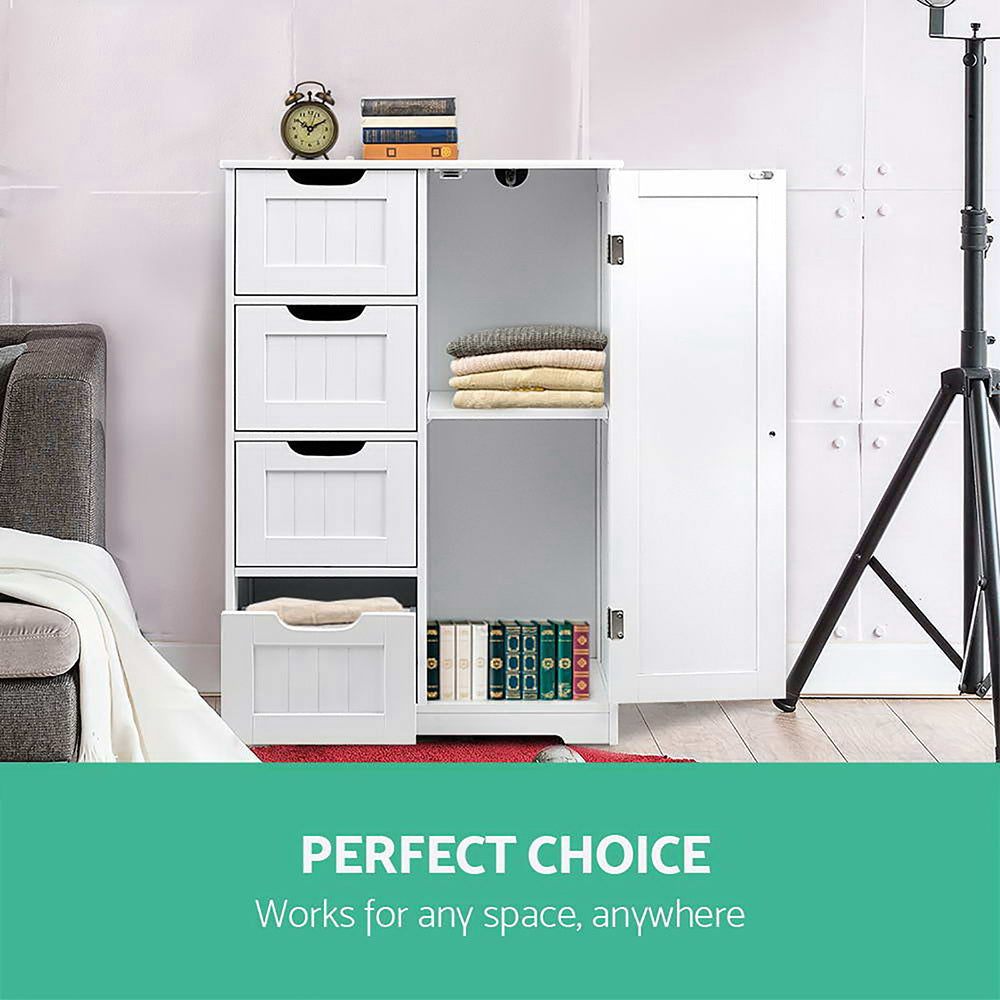 Artiss Bathroom Cabinet Storage Drawers White-Bathroom Storage-PEROZ Accessories