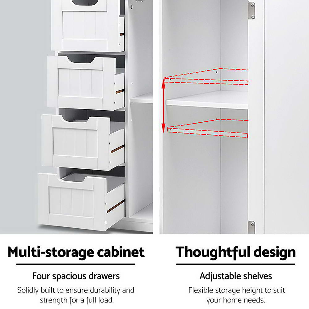 Artiss Bathroom Cabinet Storage Drawers White-Bathroom Storage-PEROZ Accessories