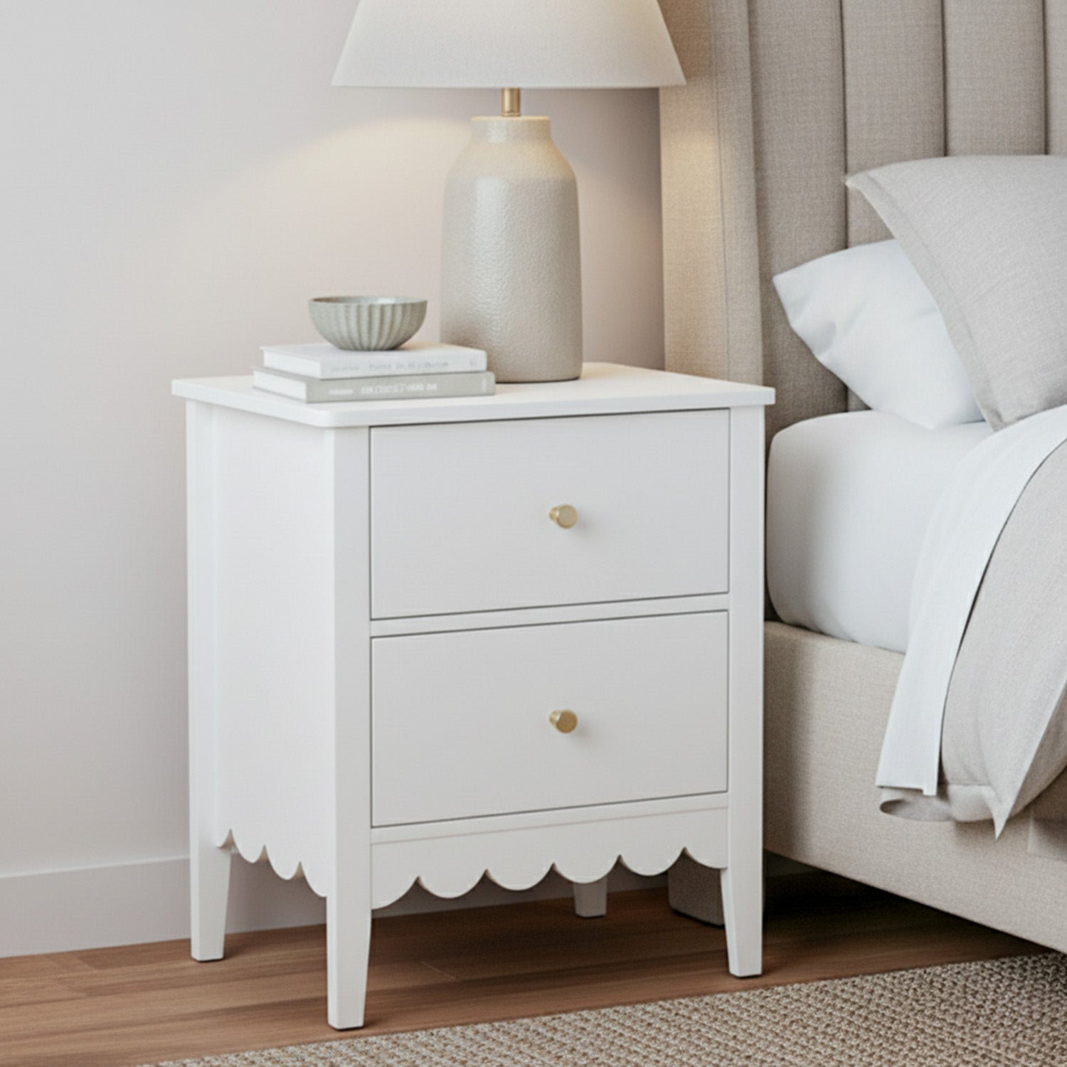 Artiss Bedside Table 2 Drawers Bedroom Storage Nightstand White-Furniture > Bedroom > Bedside Tables-PEROZ Accessories