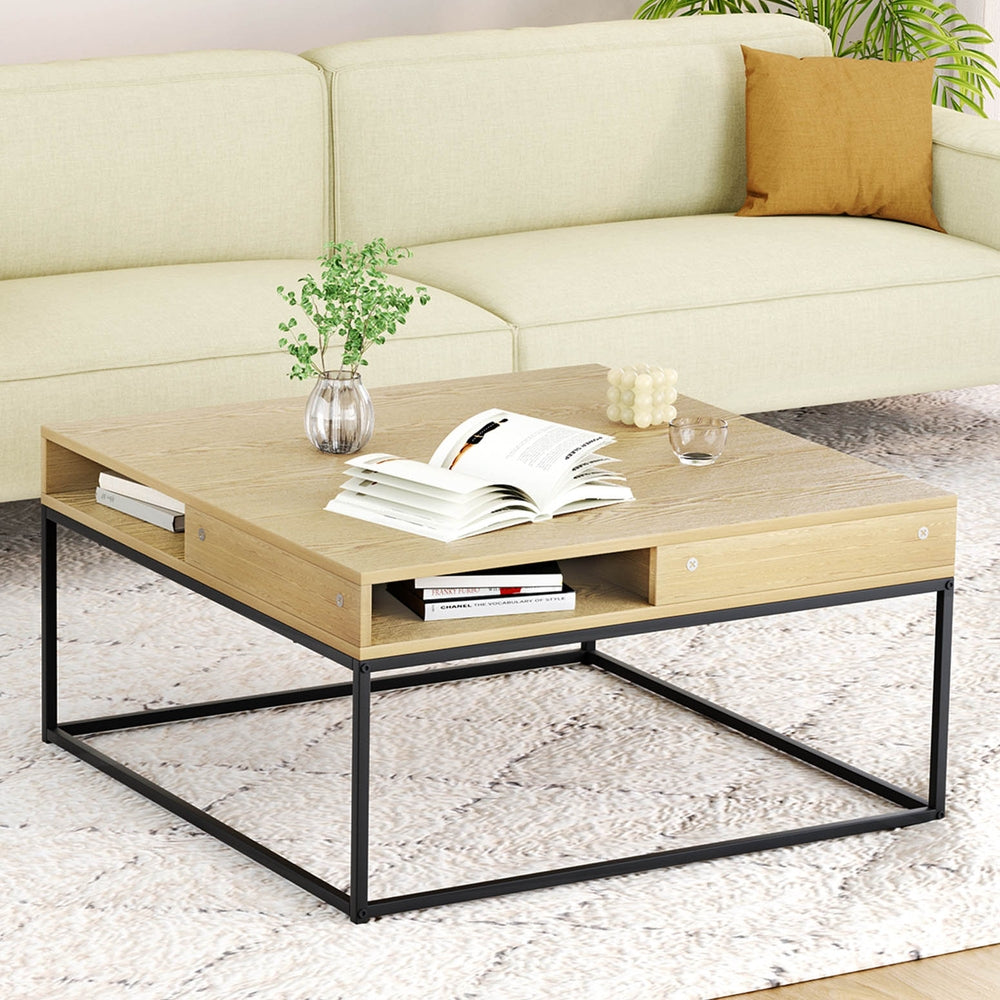 Artiss Coffee Table Storage Shelf Metal Frame-Furniture > Living Room-PEROZ Accessories