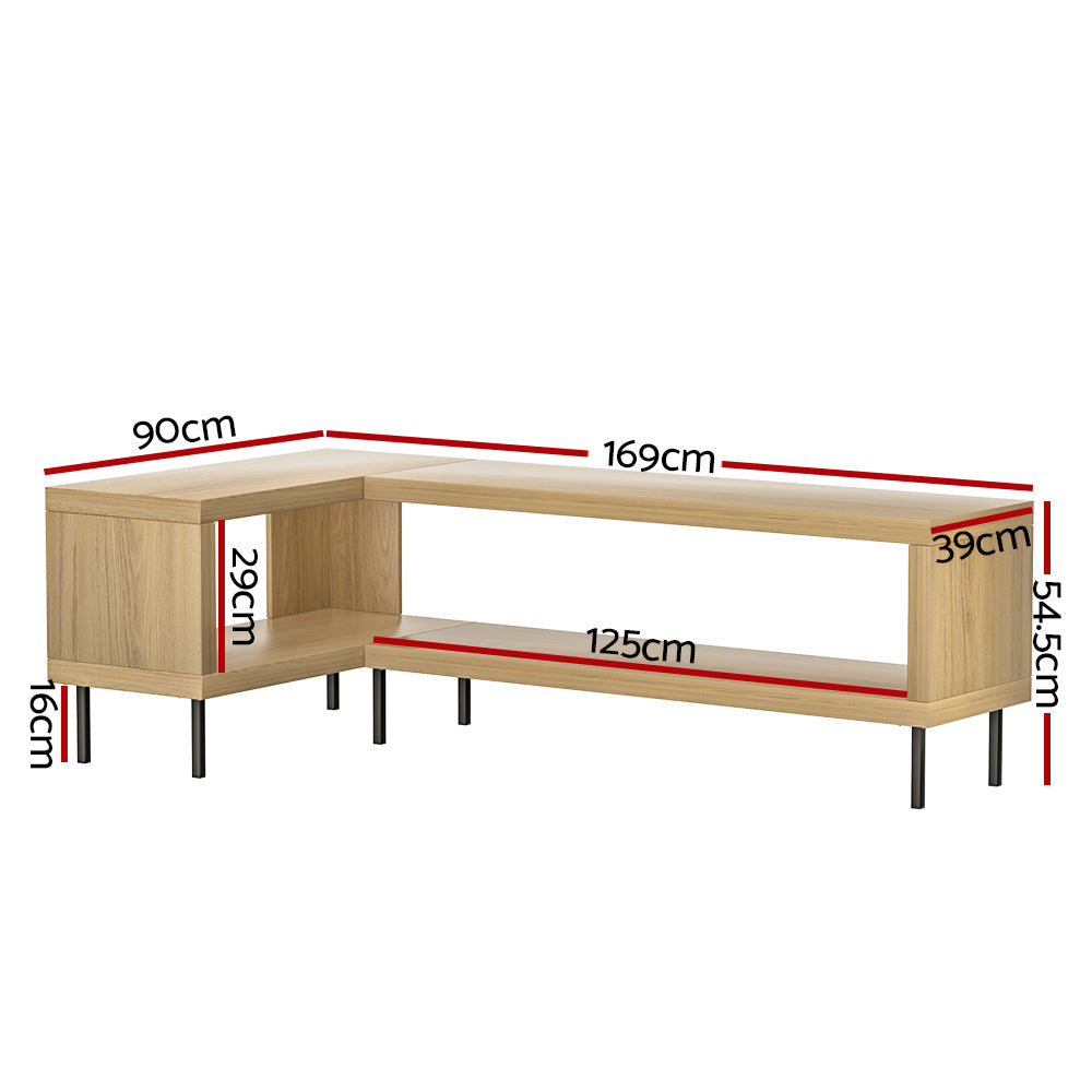 Artiss Entertainment Unit Corner TV Cabinet Storage Shelf Bevis-Furniture > Living Room-PEROZ Accessories