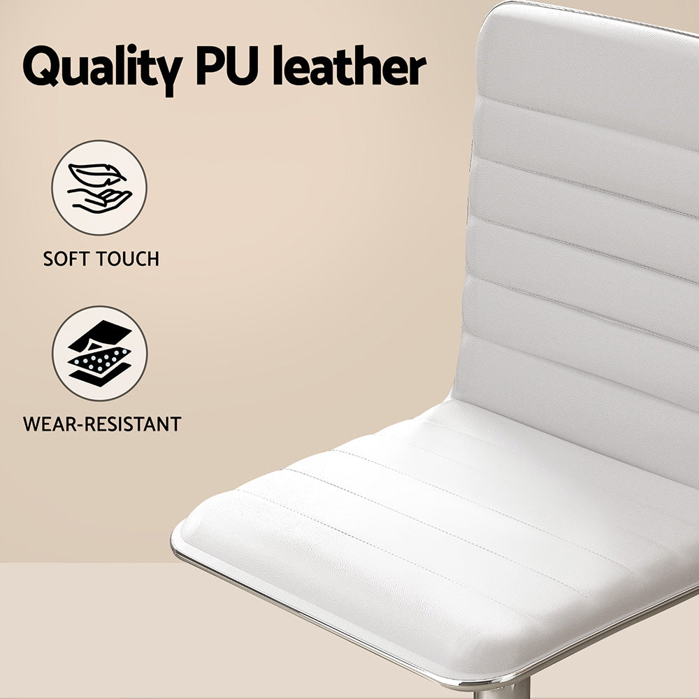 Artiss Computer Desk Office Chair Set PU Leather Home Study Table 100cm White-Furniture > Office > Desks-PEROZ Accessories