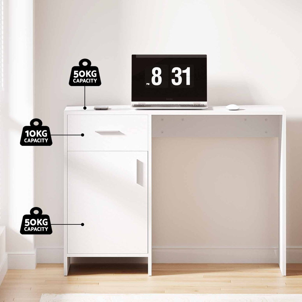 Artiss Computer Desk Drawer Cabinet White 100CM-Office Desks-PEROZ Accessories