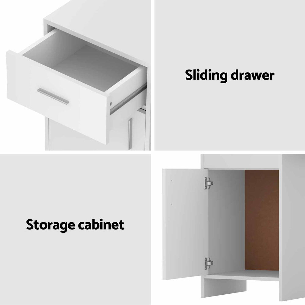 Artiss Computer Desk Drawer Cabinet White 100CM-Office Desks-PEROZ Accessories