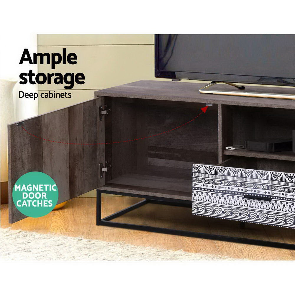 Artiss TV Cabinet Entertainment Unit Stand Storage Wooden Industrial Rustic 180cm-Entertainment Units-PEROZ Accessories