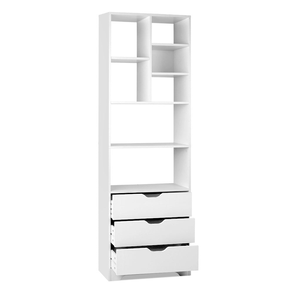 Artiss Bookshelf with Drawers - NANA White-Furniture > Living Room-PEROZ Accessories