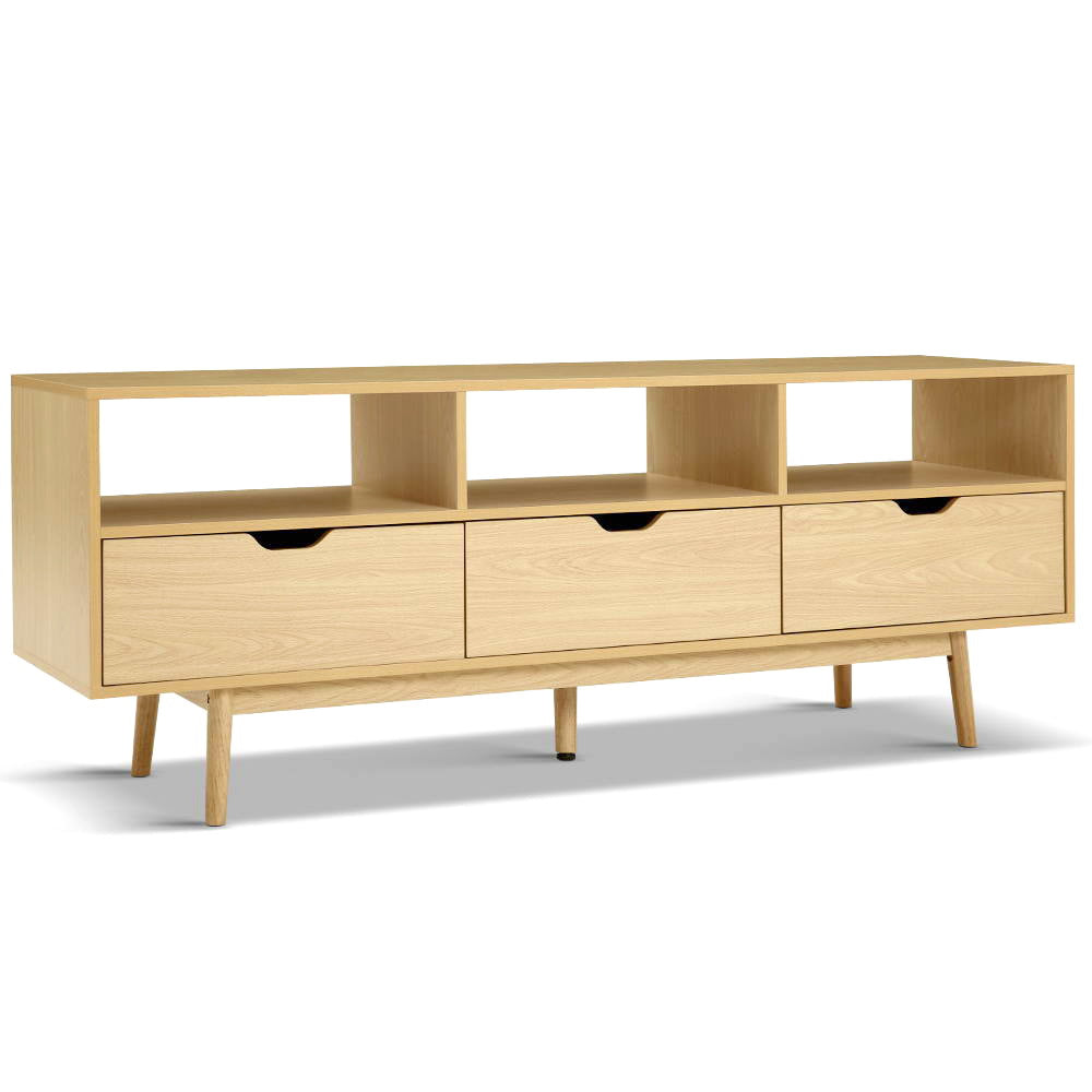 Artiss Wooden Scandinavian Entertainment Unit - Natural-Entertainment Units-PEROZ Accessories
