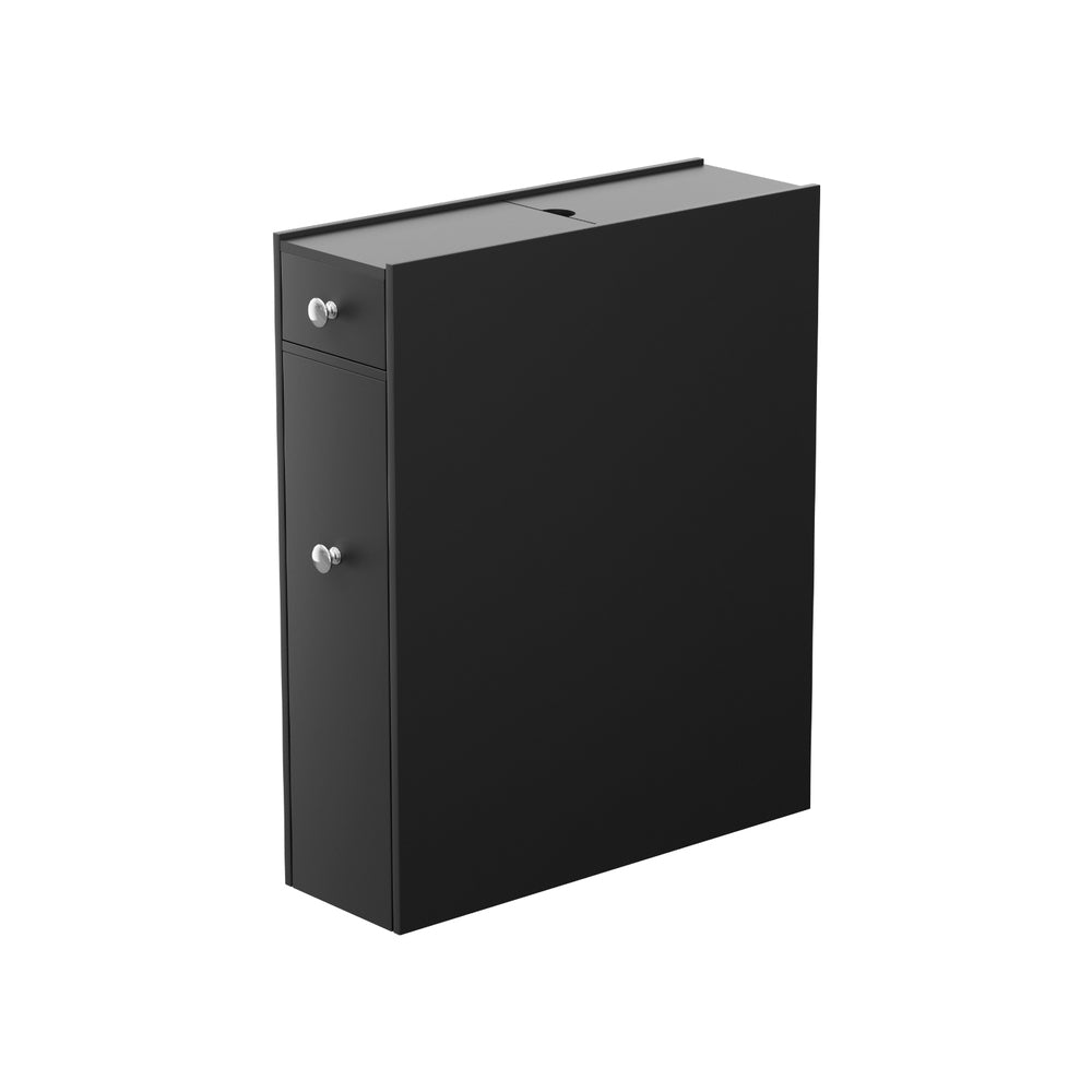 Artiss Bathroom Storage Cabinet Toilet Slim Tissue Box Caddy Holder Side Wooden Black-Furniture > Bathroom > Bathroom Cabinets, Cupboards & Storage-PEROZ Accessories