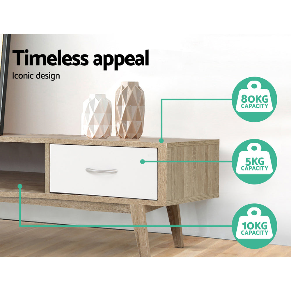 Artiss TV Cabinet Entertainment Unit Stand Storage Drawer Scandinavian 180cm Oak-Entertainment Units-PEROZ Accessories