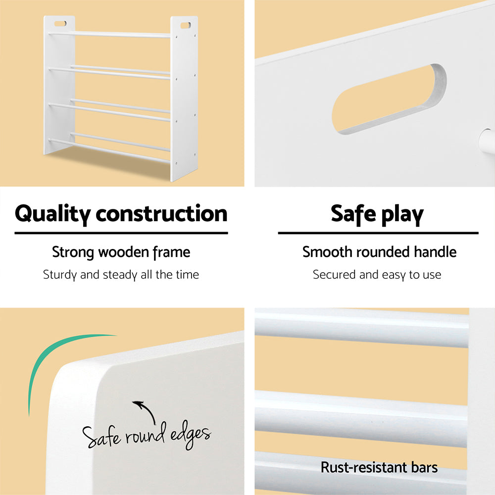 Keezi Kids Toy Box 12 Bins Bookshelf Organiser Children Storage Rack-Toy Organisers-PEROZ Accessories