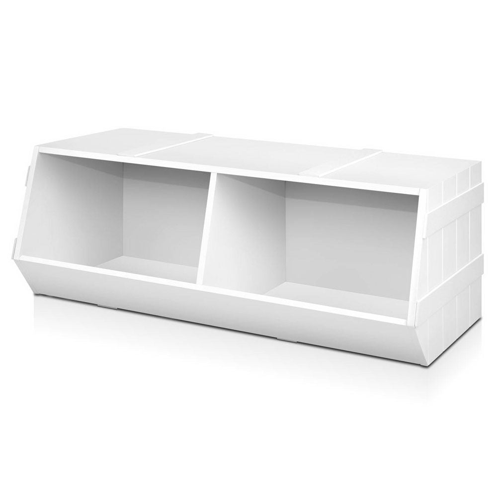Keezi Kids Toy Box Bookshelf Storage Bookcase Organiser Display Stackable-Bookcases & Shelves-PEROZ Accessories