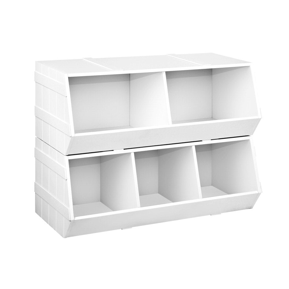 Keezi Kids Toy Box Bookshelf Storage Bookcase Organiser Display Stackable-Bookcases & Shelves-PEROZ Accessories