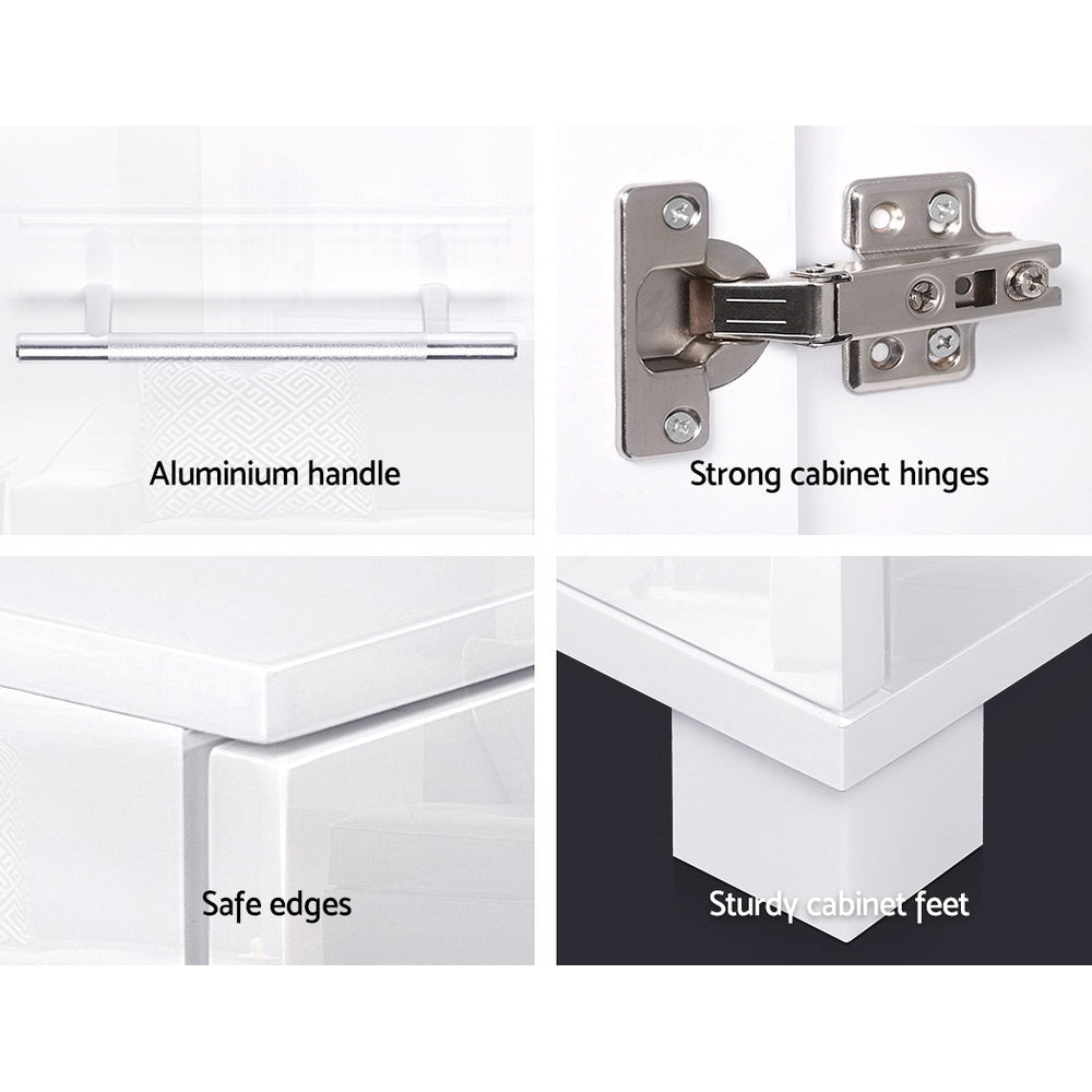 Artiss Buffet Sideboard High Gloss - White-Furniture > Living Room-PEROZ Accessories