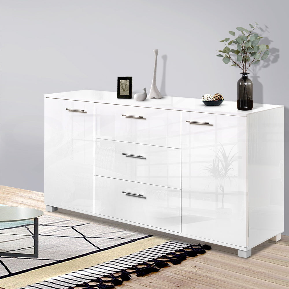 Artiss Buffet Sideboard High Gloss - White-Furniture > Living Room-PEROZ Accessories