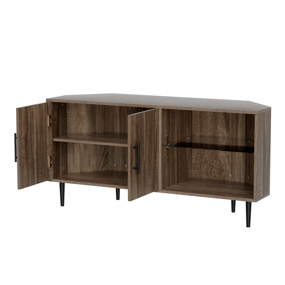 Artiss Corner Entertainment Unit Stand TV Cabinet Open Storage Shelf 120CM-Furniture > Living Room-PEROZ Accessories