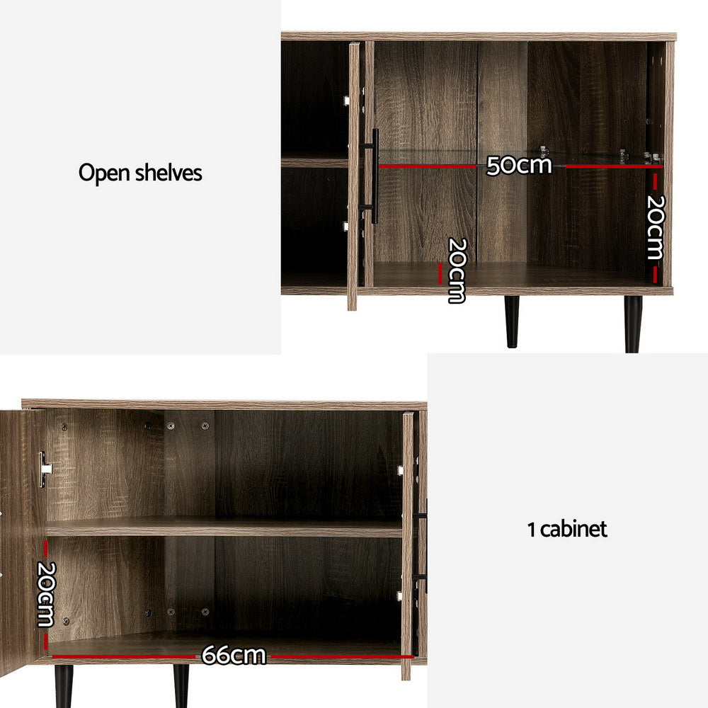 Artiss Corner Entertainment Unit Stand TV Cabinet Open Storage Shelf 120CM-Furniture > Living Room-PEROZ Accessories