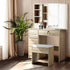 Artiss Dressing Table Stool Set Sliding Mirror Oak Diane-Dressing Tables-PEROZ Accessories