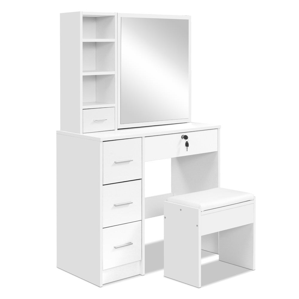 Artiss Dressing Table Stool Set Sliding Mirror White Diane-Dressing Tables-PEROZ Accessories
