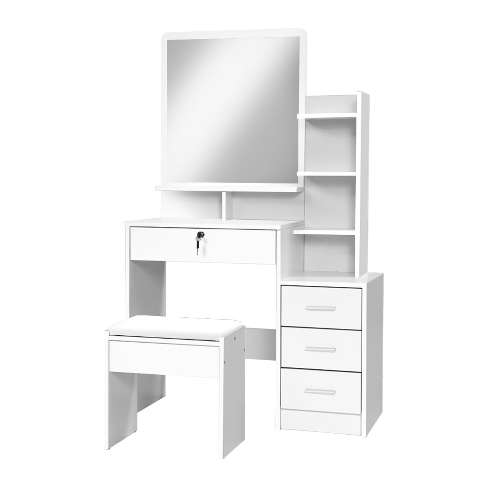 Artiss Dressing Table Stool Set 4 Drawers White-Dressing Tables-PEROZ Accessories