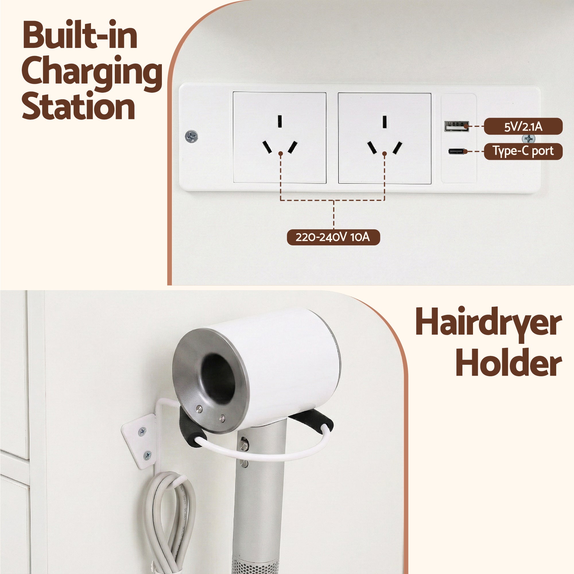 Artiss Dressing Table Vanity Desk Set 10 LED Bulbs RGB Light White-Furniture > Bedroom > Dressing Vanity & Dressing Tables-PEROZ Accessories