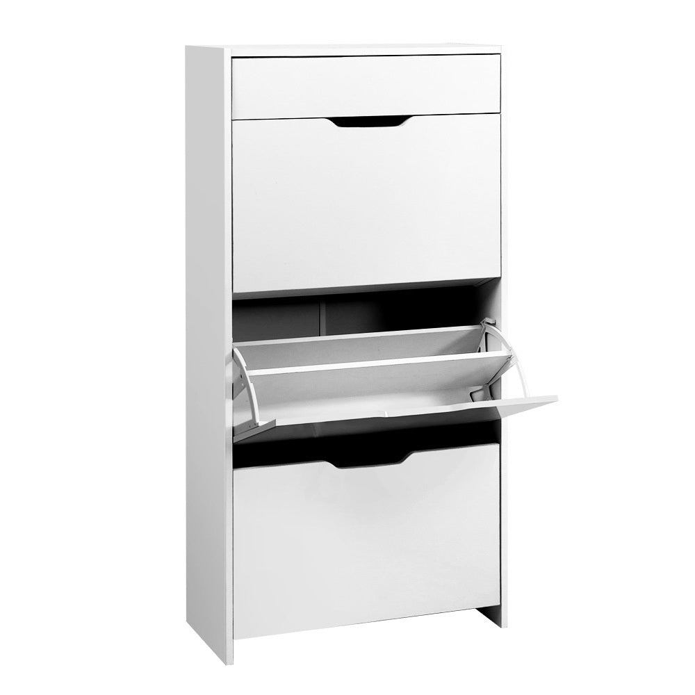 Artiss Shoe Rack Cabinet 24 Pairs White Luna-Shoe Storage Cabinets-PEROZ Accessories