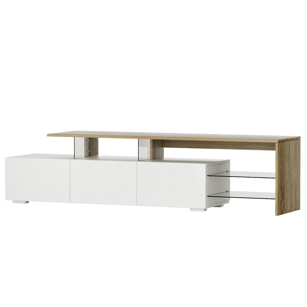Artiss TV Cabinet Entertainment Unit 180cm Wood White James-Entertainment Units-PEROZ Accessories