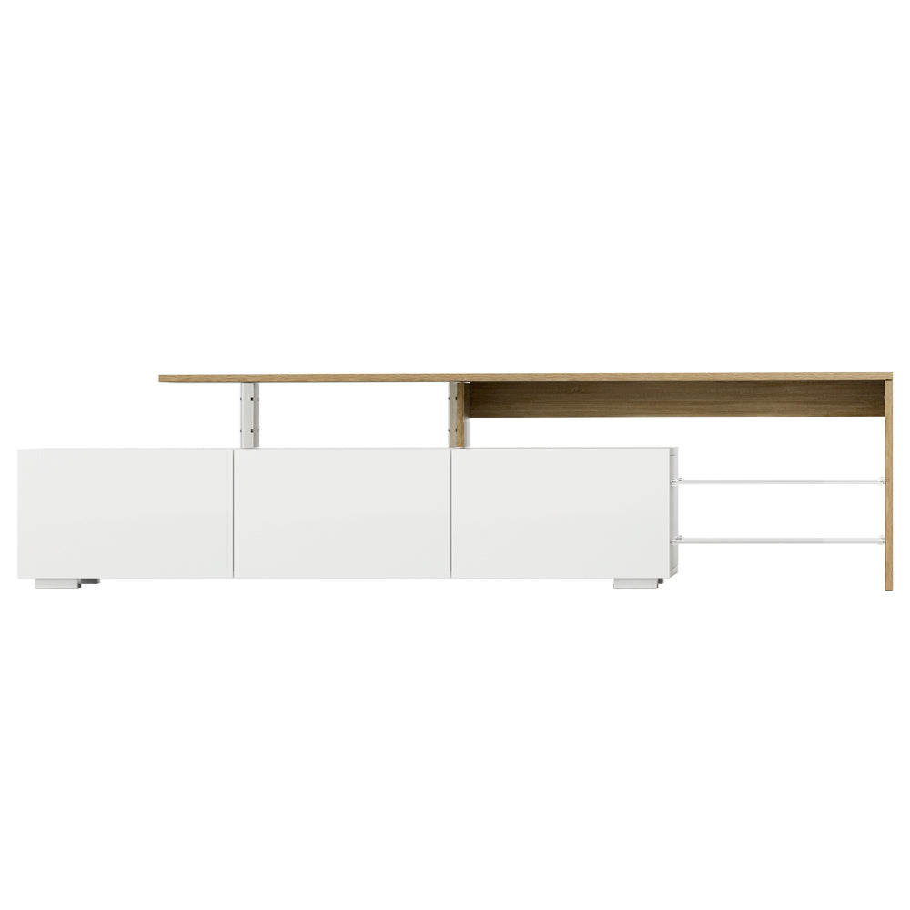 Artiss TV Cabinet Entertainment Unit 180cm Wood White James-Entertainment Units-PEROZ Accessories