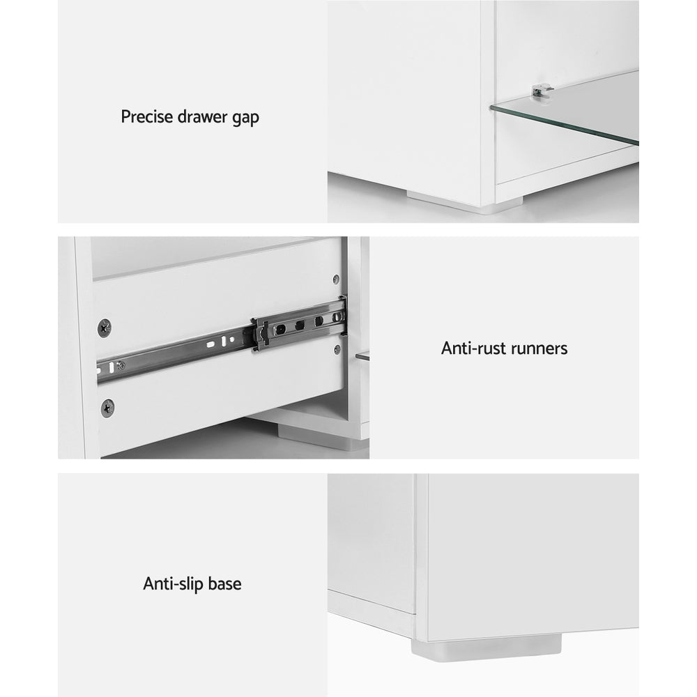 Artiss TV Cabinet Entertainment Unit 180cm Wood White James-Entertainment Units-PEROZ Accessories