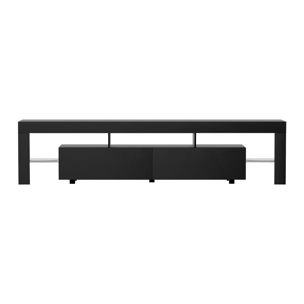 Artiss TV Cabinet Entertainment Unit Stand RGB LED Gloss Furniture 200cm Black-Furniture > Living Room-PEROZ Accessories