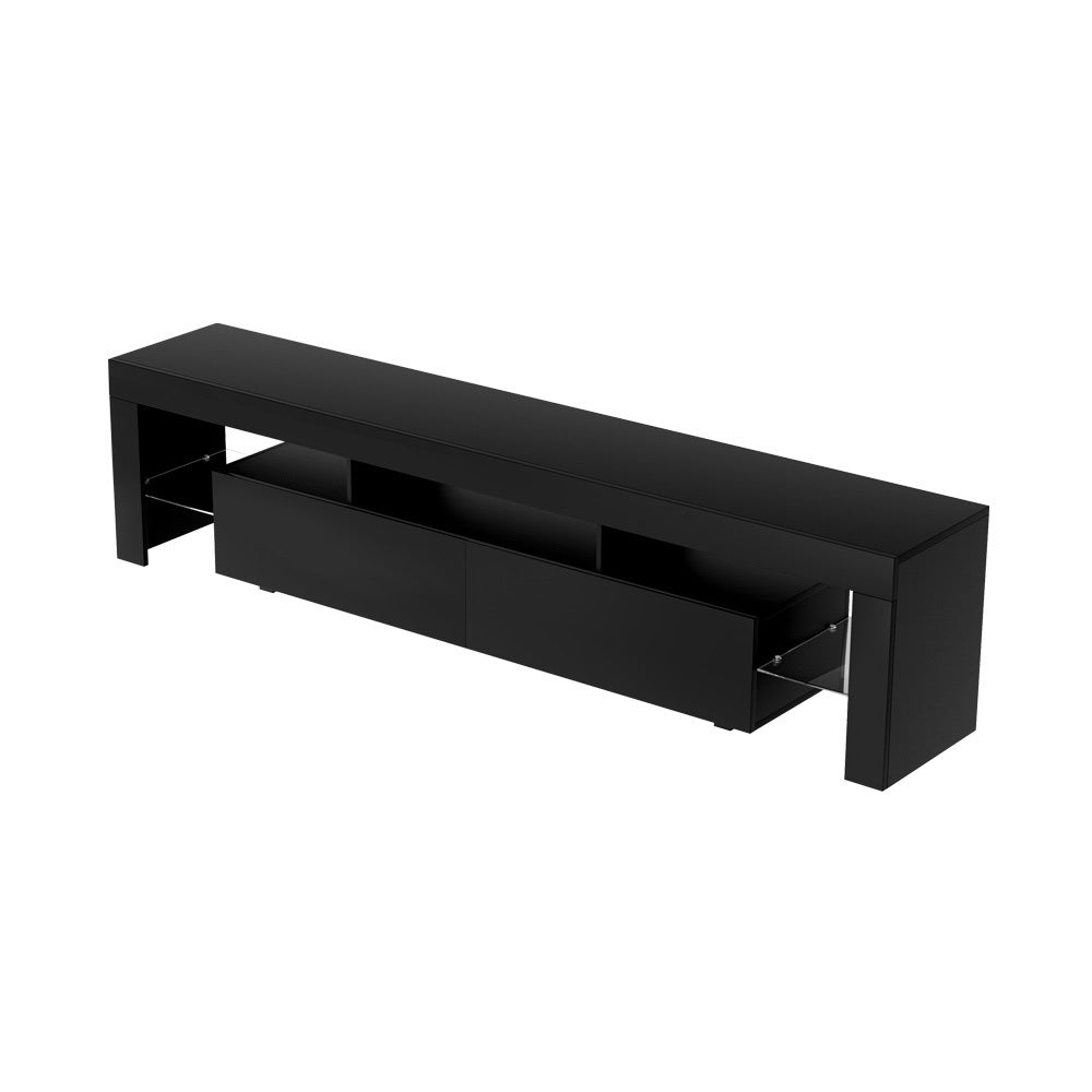 Artiss TV Cabinet Entertainment Unit Stand RGB LED Gloss Furniture 200cm Black-Furniture > Living Room-PEROZ Accessories