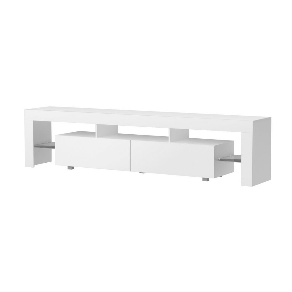 Artiss TV Cabinet Entertainment Unit Stand RGB LED Gloss Furniture 200cm White-Furniture > Living Room-PEROZ Accessories