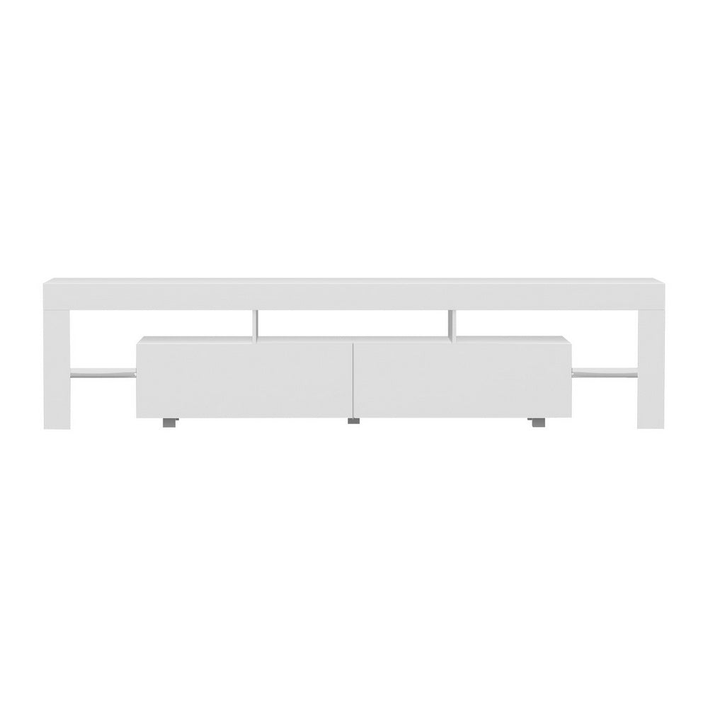 Artiss TV Cabinet Entertainment Unit Stand RGB LED Gloss Furniture 200cm White-Furniture > Living Room-PEROZ Accessories