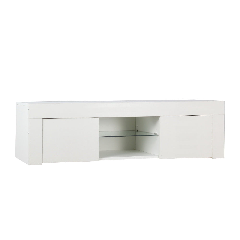 Artiss Entertainment Unit TV Cabinet LED 130cm White Angus-Entertainment Units-PEROZ Accessories