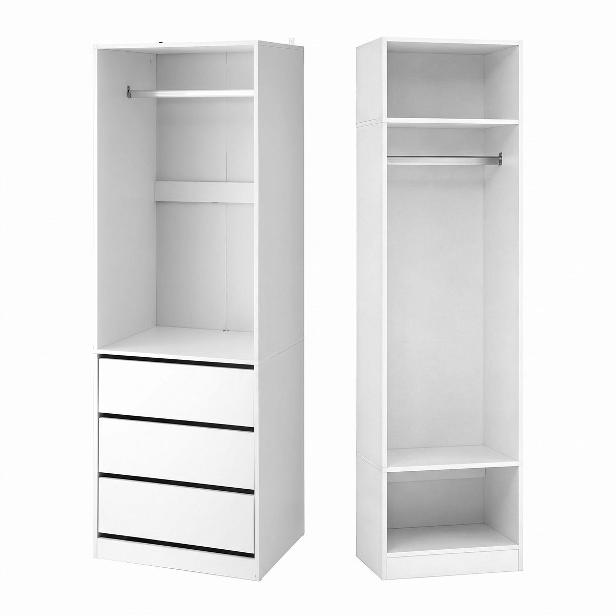 Artiss 2X Wardrobe Clothes Closet Storage Organiser Armoire White-Home & Garden > Storage > Clothing & Wardrobe Storage-PEROZ Accessories