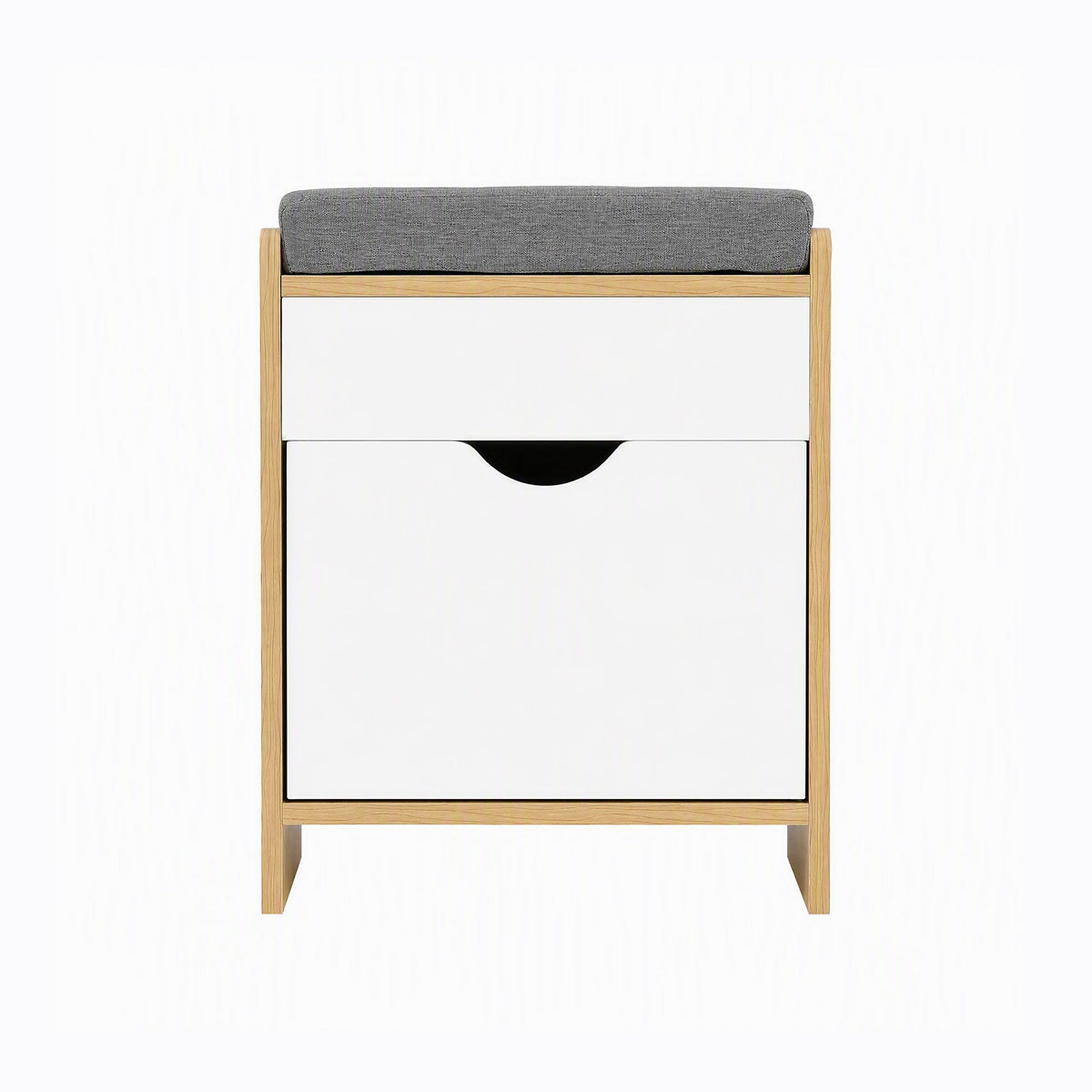 Artiss Storage Ottoman with Drawer 100kg Capacity Footrest Cushion Oak-Furniture > Living Room > Ottomans & Footstools-PEROZ Accessories