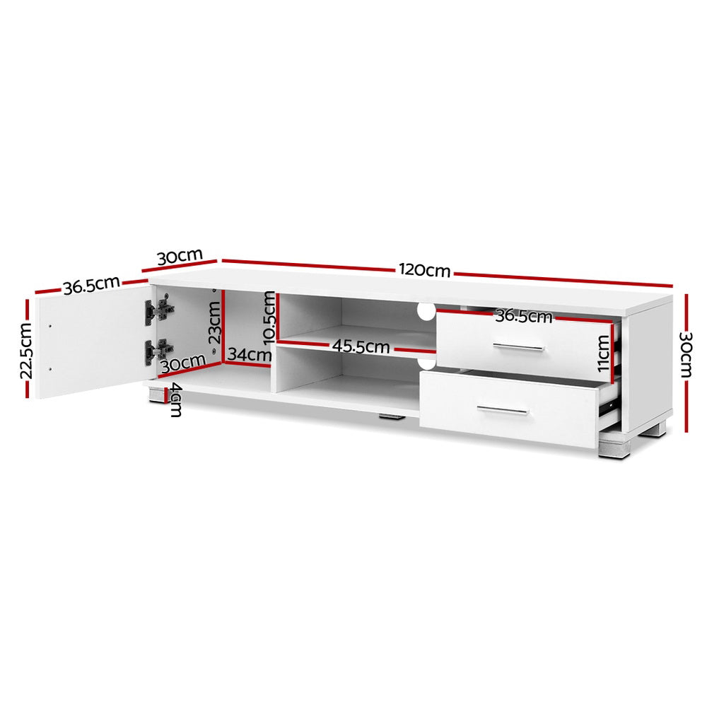 Artiss Entertainment Unit TV Cabinet 120cm White Dylan-Entertainment Units-PEROZ Accessories