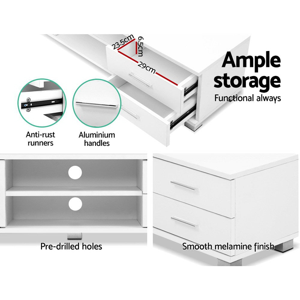 Artiss Entertainment Unit TV Cabinet 120cm White Dylan-Entertainment Units-PEROZ Accessories