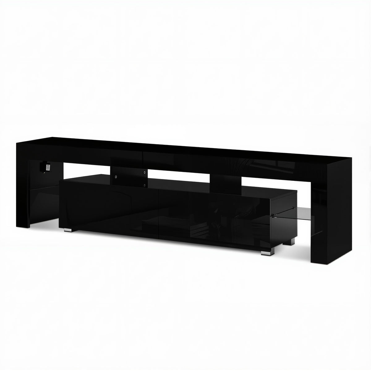 Artiss Entertainment Unit TV Cabinet LED 189cm Black Elo-Entertainment Units-PEROZ Accessories