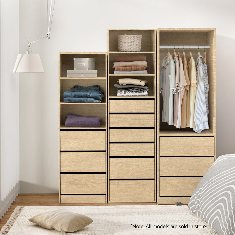 Artiss Wardrobe Clothes Closet Storage Organizer Pine-Home & Garden > Storage > Clothing & Wardrobe Storage-PEROZ Accessories