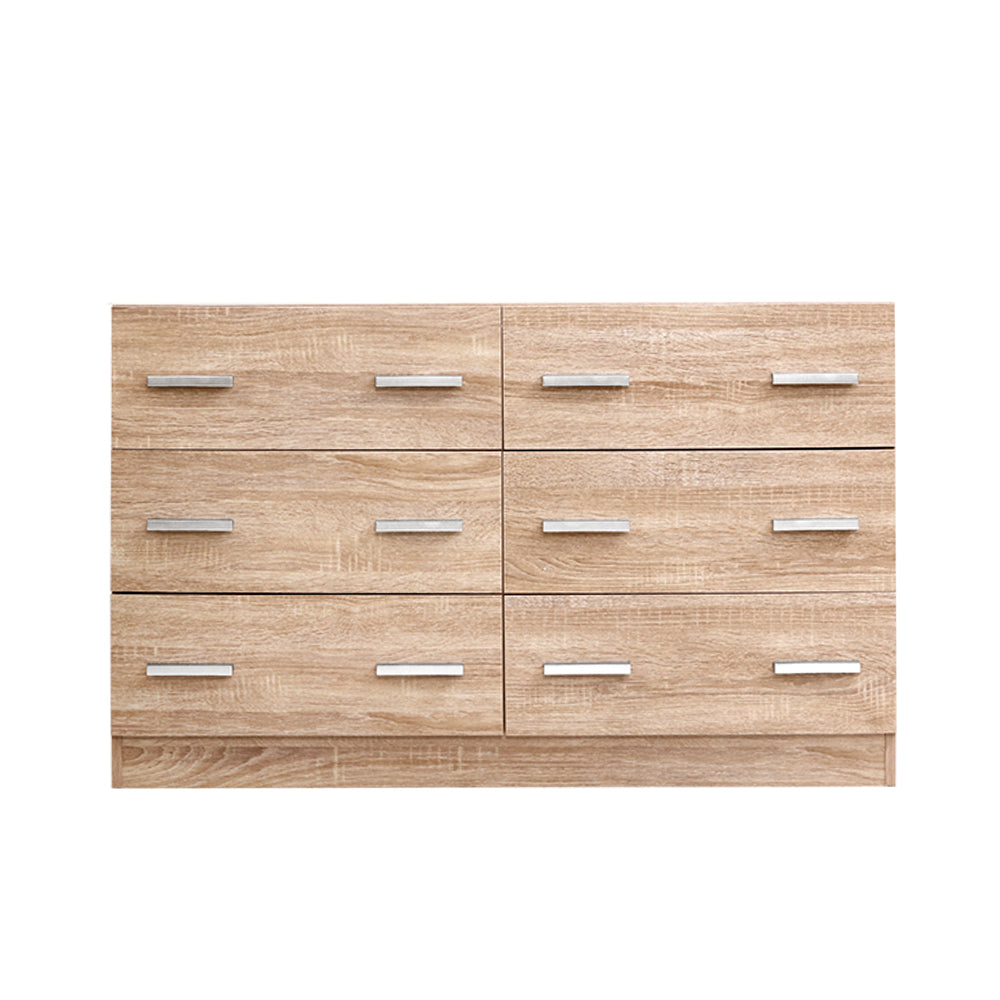 Artiss 6 Chest of Drawers - VEDA Pine-Furniture > Living Room-PEROZ Accessories