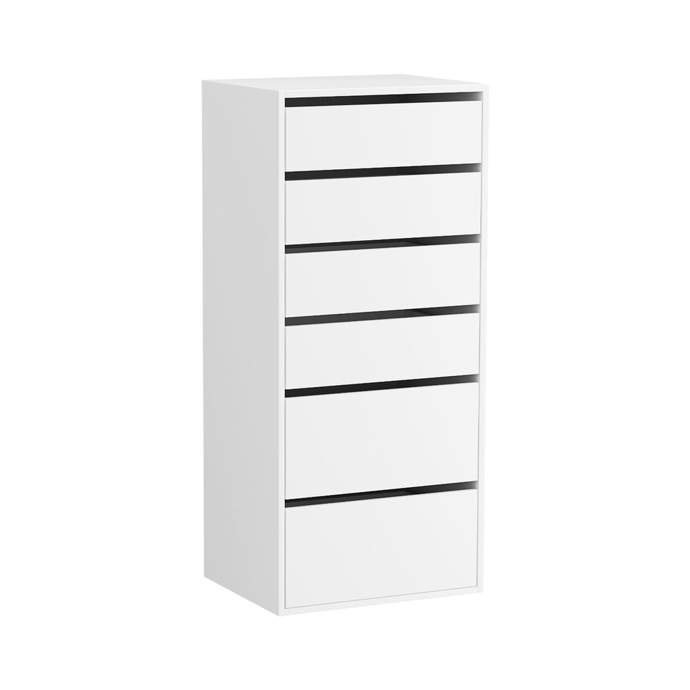 Artiss 6 Chest of Drawers Dresser Tallboy White-Furniture > Bedroom > Dressers-PEROZ Accessories