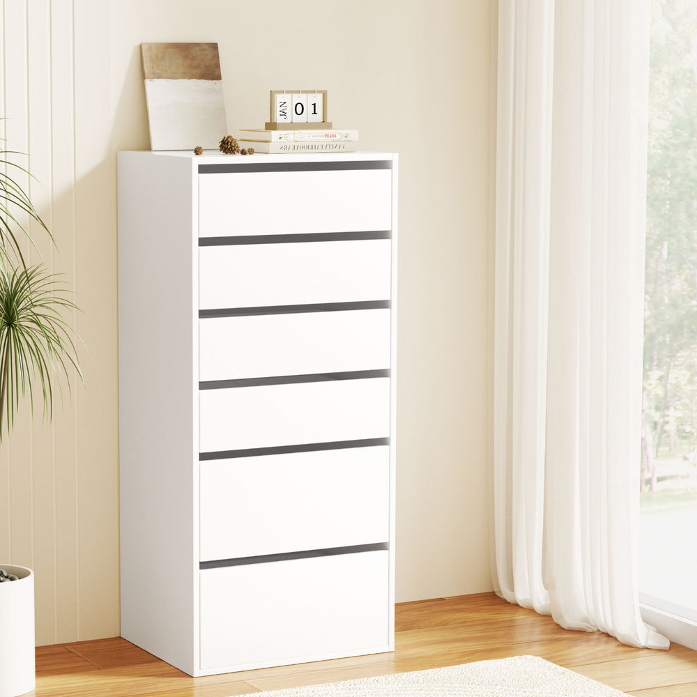 Artiss 6 Chest of Drawers Dresser Tallboy White-Furniture > Bedroom > Dressers-PEROZ Accessories